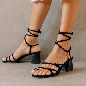 ALOHAS Black Strappy Heels